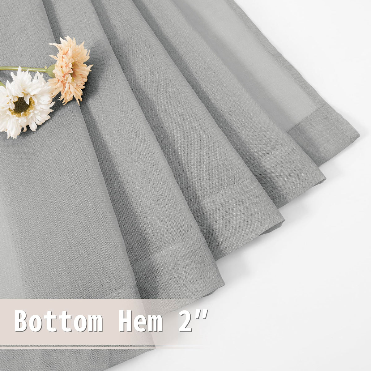 Small Sheer Door Curtain Closet Linen Textured Curtain Sheers Doorway Light Filtering Voile French Door Rod Pocket Curtains Patio Glass Doors