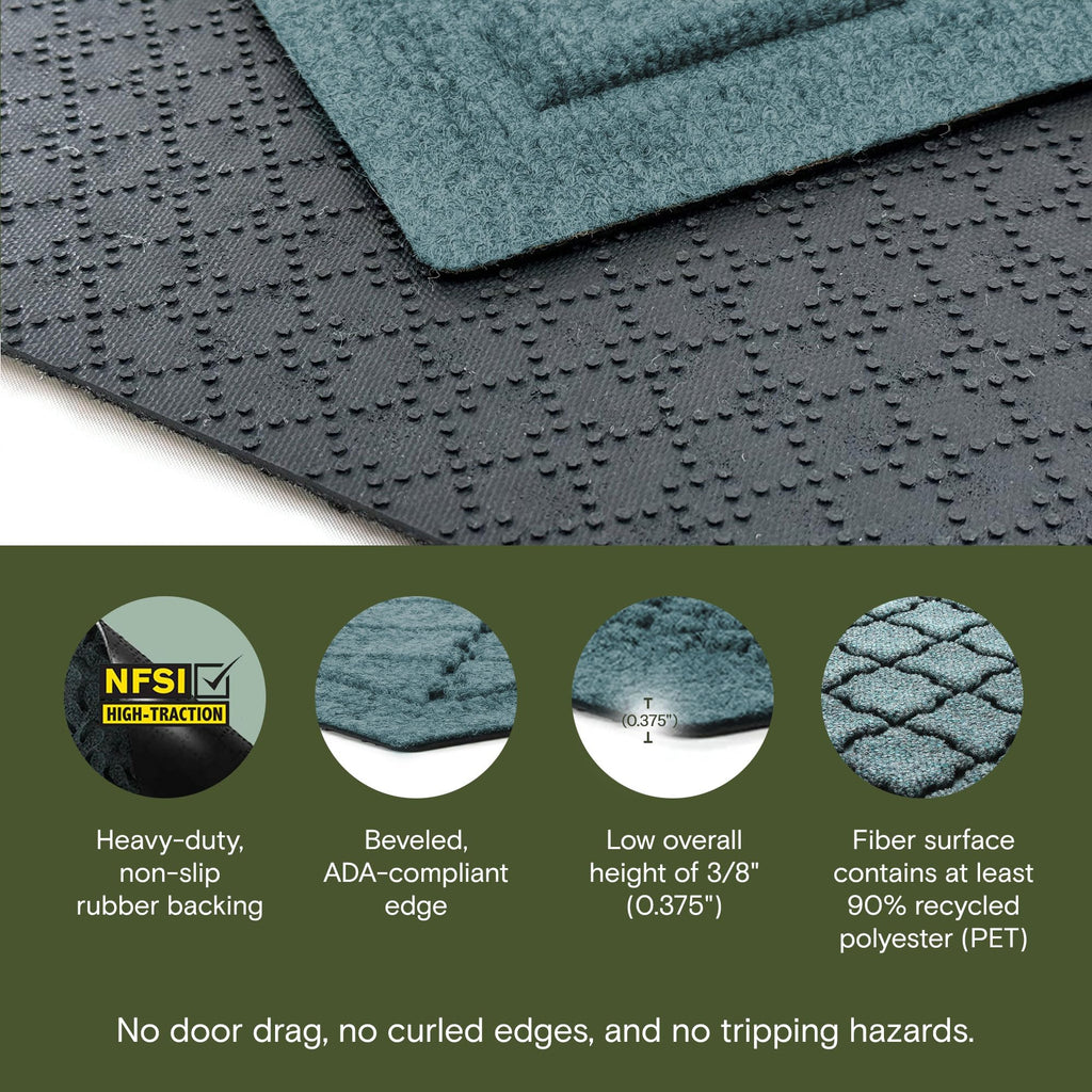 Cordova Front Door Mat Indoor Outdoor Entrance (24 Sq Ft)