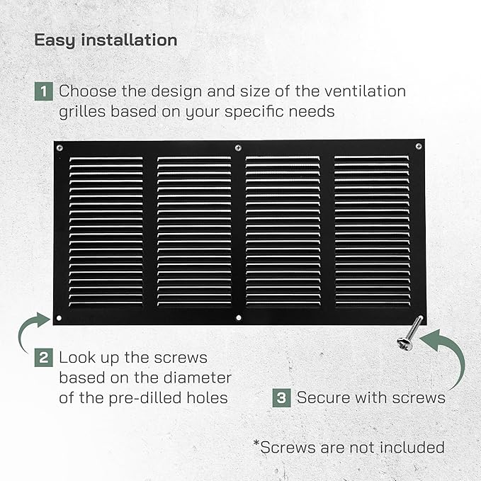 Vent Systems 16" x 8" Inch (Overall Dimensions) Pack of 2 - Anthracite - Air Vent Cover Metal Air Return Grill with Built-in Pest Guard Screen HVAC Vent Duct Cover for Home Improvement
