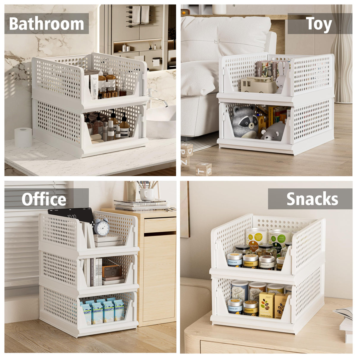 5 Pack Stackable Storage Bins (5 Count)