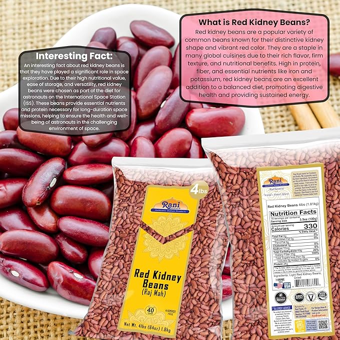 Rani Red Kidney Beans, Light 64oz (4lbs) 1.81kg Bulk ~ All Natural | Vegan | Gluten Friendly | NON-GMO | Kosher | Raj Mah