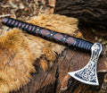 SHINY CRAFTS-Norse Viking Axe Wedding Gifts Camping Axe Berserker Axes-Handmade Viking Pizza Axe Authentic Medieval Pizza Cutter Axe with Carved Handle & Leather Sheath (VBA-27-A)